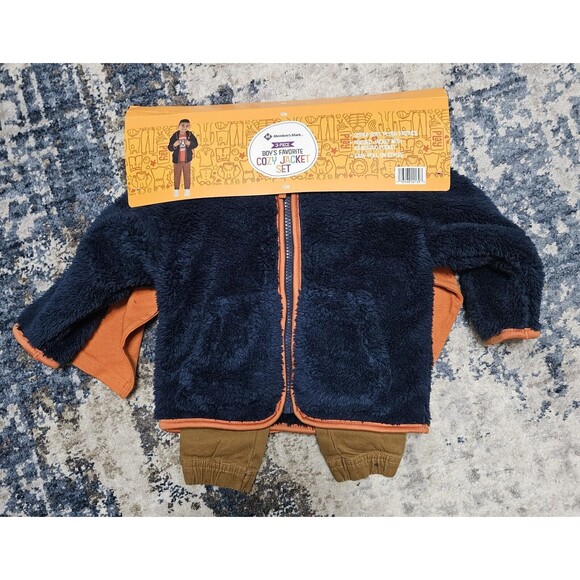 NWT Member's Mark Boy's Sz 12 Months 3-Piece Long Sleeve Shirt, Jacket and Pants - Picture 1 of 7